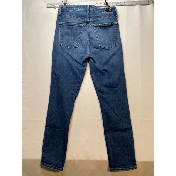 Noend Denim jeans womens 29 28 x 28 slim button fly high rise made USA blue work - Picture 3 of 16